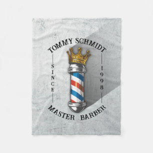Couverture Polaire Salon de coiffure Barber Hair Shop King Crown Mât