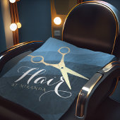 Couverture Polaire Salon de coiffure Coiffeur Ciseaux modernes bleus
