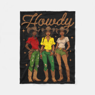 Couverture Polaire Salut Cowgirl Noire Femmes Rodeo Occidental Mélani