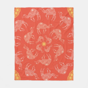 Couverture Polaire Salutation Belle carte avec chameau. Cadre de l'an