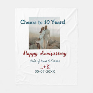 Couverture Polaire Salutations à 10 ans heureux anniversaire ajouter 