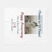 Couverture Polaire Salutations à 10 ans heureux anniversaire ajouter  (Devant (Horizontal))