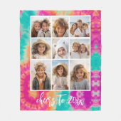 Couverture Polaire Salutations au Nouvel An Cravate-Dye Turquoise les (Devant)