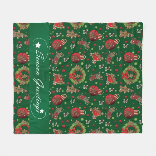 Couverture Polaire Salutations de Noël Gingerbread Hommes (Devant (Horizontal))