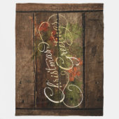 Couverture Polaire Salutations de Noël sur de vieilles planches en bo (Devant)