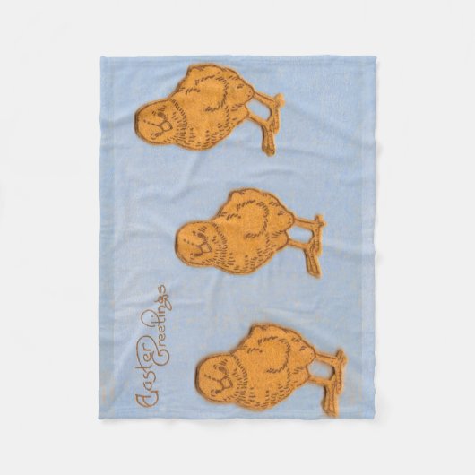 Couverture Polaire Salutations de Pâques Chicks Bleu (Devant)