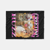 Couverture Polaire Salutations Huzz Mème de Chat Drôle Contrefaçon Gr (Devant (Horizontal))