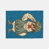 Couverture Polaire Saluting Soldier Chicken Military Rooster Army For (Devant (Horizontal))