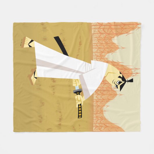 Couverture Polaire Samouraï Jack Drawing Sword (Devant (Horizontal))