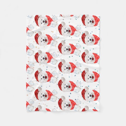 Couverture Polaire Samoyed Dog Breed Christmas Stars (Devant)