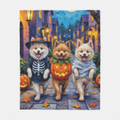 Couverture Polaire Samoyed Dogs Trick-or-Treating Halloween Costumes (Devant)