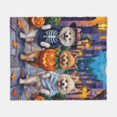 Couverture Polaire Samoyed Dogs Trick-or-Treating Halloween Costumes (Devant (Horizontal))
