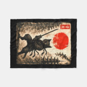 Couverture Polaire Samurai Cat Japanese Mens Boys Kids Graphic Anime  (Devant (Horizontal))