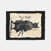 Couverture Polaire Samurai Chat Japonais Anime Amoureux des chats Drô (Devant (Horizontal))