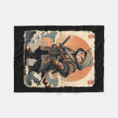 Couverture Polaire Samurai Chat Katana Full Gear Warrior Fighor Japan (Devant (Horizontal))