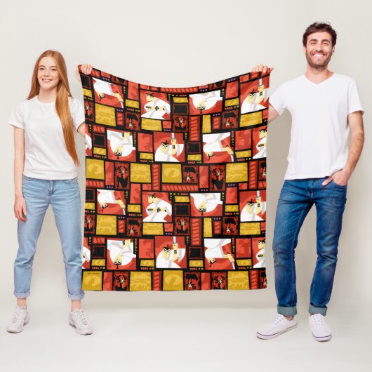 Couverture Polaire Samurai Jack & Aku - Motif du panneau d'art de car (En situation)