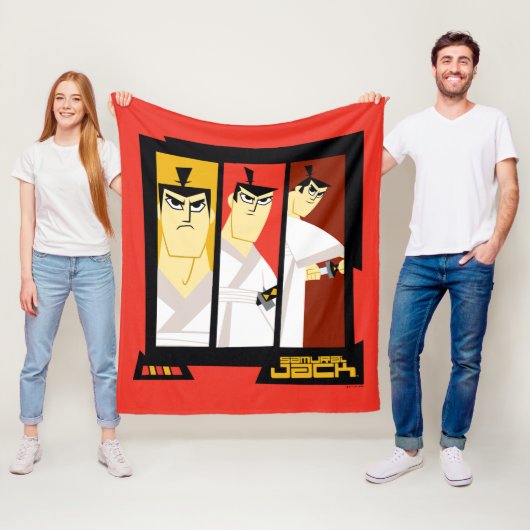 Couverture Polaire Samurai Jack Caractère Tri-Panel Futuristic Frame (En situation)
