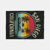 Couverture Polaire San Diego Beach California Palm Tree Family Summer (Devant (Horizontal))