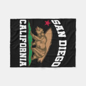 Couverture Polaire San Diego California Bear Surfing Surfer  (Devant (Horizontal))