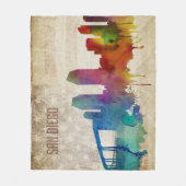 Couverture Polaire San Diego, horizon de ville d'aquarelle de CA | (Devant)