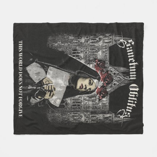 Couverture Polaire Sanctum Oblitus - Gothique Streetwear Design (Devant (Horizontal))