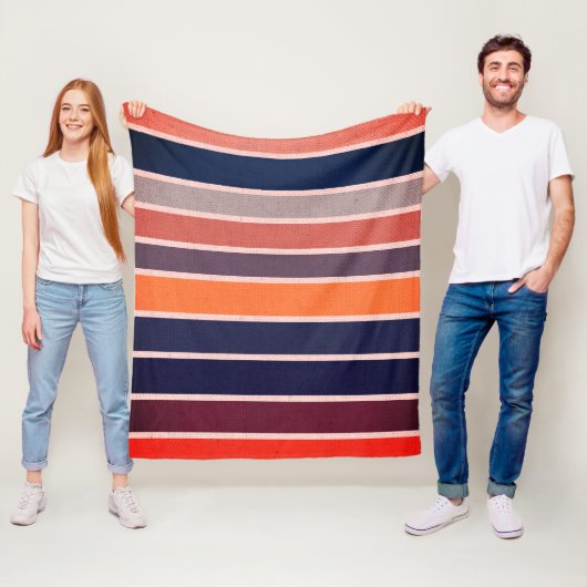 Couverture Polaire Sangria rayée (En situation)