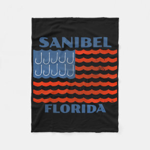 Couverture Polaire Sanibel Vintage Fishing Drapeau Américain Crochets