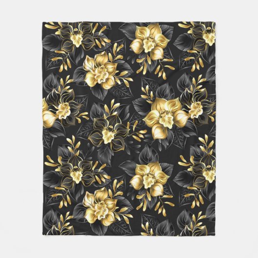 Couverture Polaire Sans couture avec orchidées de bijoux (Devant)