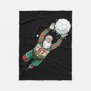 Couverture Polaire Santa 67 Gardien de but de football Sweatshirt drô