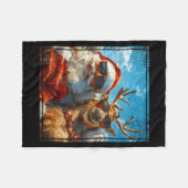 Couverture Polaire Santa And Reindeer Selfie Funny Christmas Vacation (Devant (Horizontal))