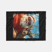 Couverture Polaire Santa And Reindeer Selfie Funny Christmas Vacation (Devant (Horizontal))