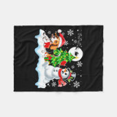 Couverture Polaire Santa Beagle Snowman Running Friends Christmas Own (Devant (Horizontal))