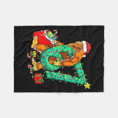 Couverture Polaire Santa Bigfoot 67 Christmas Tree Xmas Lights Funny (Devant (Horizontal))