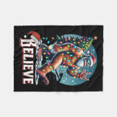 Couverture Polaire Santa Bigfoot Christmas Lights Funny Sasquatch Bel (Devant (Horizontal))