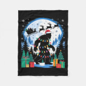 Couverture Polaire Santa Bigfoot Christmas Lights Funny Sasquatch Bel (Devant)