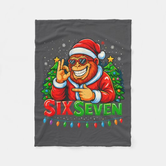 Couverture Polaire Santa Bigfoot Christmas Sasquatch 67 Funny Meme Si (Devant)