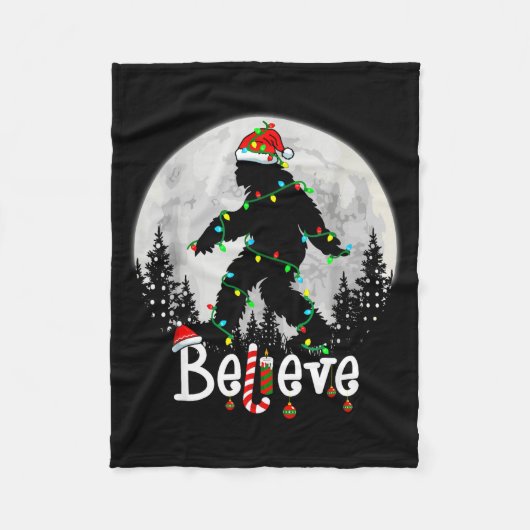 Couverture Polaire Santa Bigfoot Christmas Sasquatch Believe Xmas Men (Devant)