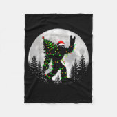 Couverture Polaire Santa Bigfoot Christmas Tree Xmas Lights Funny Sas (Devant)