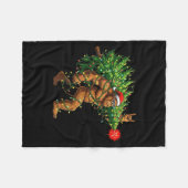 Couverture Polaire Santa Bigfoot Christmas Tree Xmas Lights Funny Sas (Devant (Horizontal))