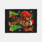 Couverture Polaire Santa Bigfoot Christmas Tree Xmas Lights Funny Sas (Devant (Horizontal))