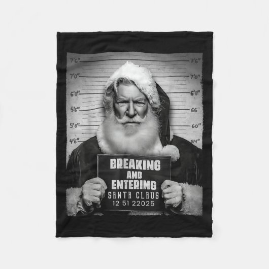 Couverture Polaire Santa Breaking Entering Mugshot Funny Christmas Ho (Devant)