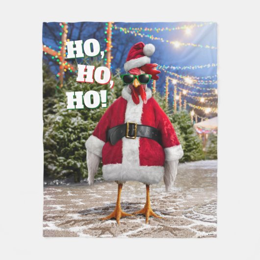 Couverture Polaire Santa Chicken (Devant)