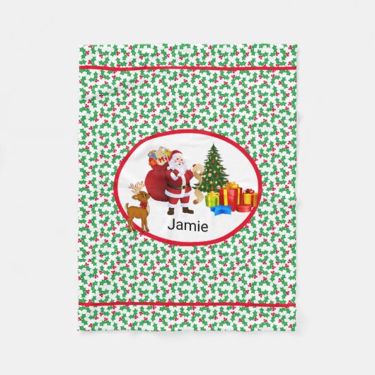 Couverture Polaire Santa Claus Ajouter Nom Personnaliser Sièges Voitu (Devant)