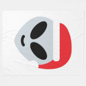 Couverture Polaire santa claus alien emoji blanches (Devant (Horizontal))
