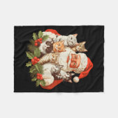 Couverture Polaire Santa Claus And Kittens Cats Christmas  (Devant (Horizontal))