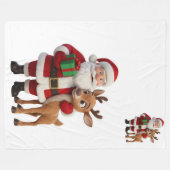 Couverture Polaire Santa Claus and Rudolph Cartoon (Devant (Horizontal))