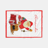 Couverture Polaire Santa Claus Cozy Christmas Fleece Blanche (Devant (Horizontal))