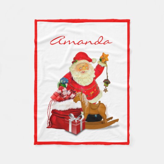 Couverture Polaire Santa Claus Cozy Christmas Fleece Blanche (Devant)