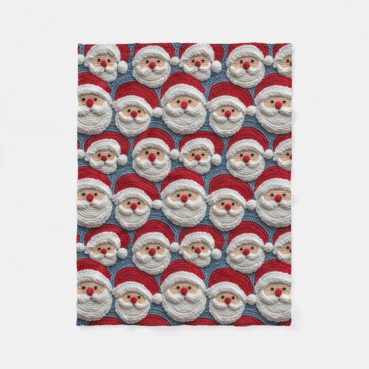 Couverture Polaire Santa Claus crochet motif (Devant)