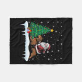 Couverture Polaire Santa Claus équitation Dachshund Chien Garçons Fil (Devant (Horizontal))